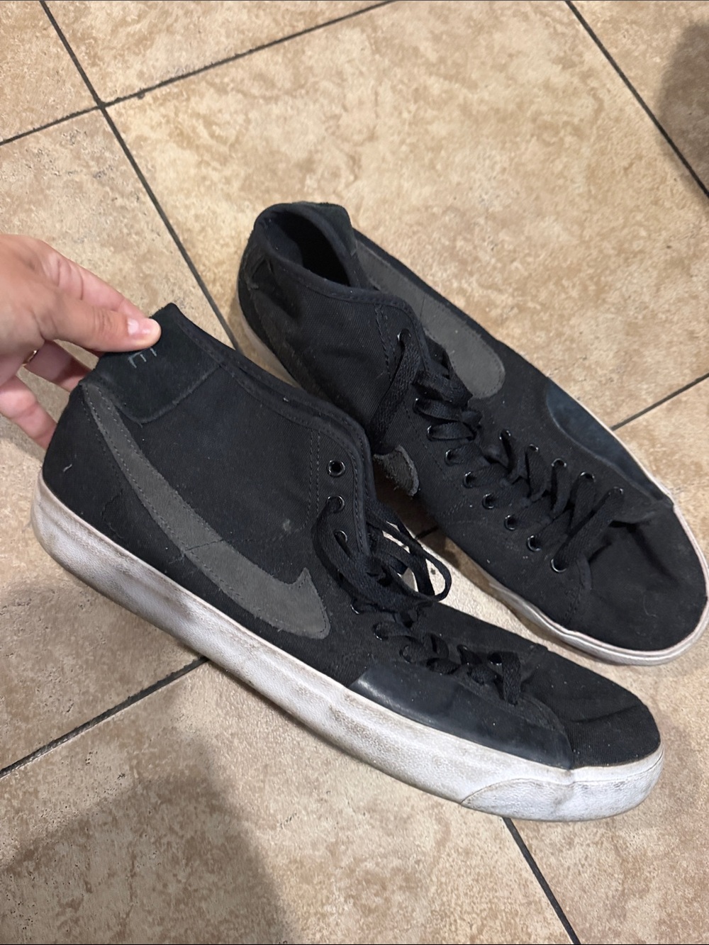 Nike Black High-Top Canvas Sneakers